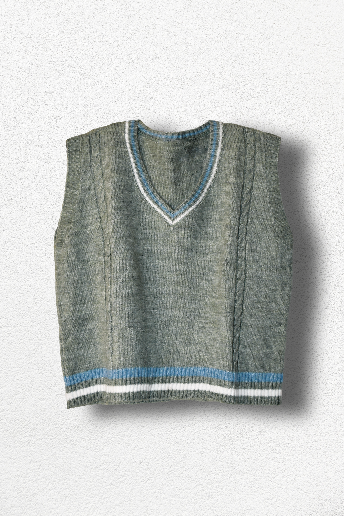 Gilet vert rayé
