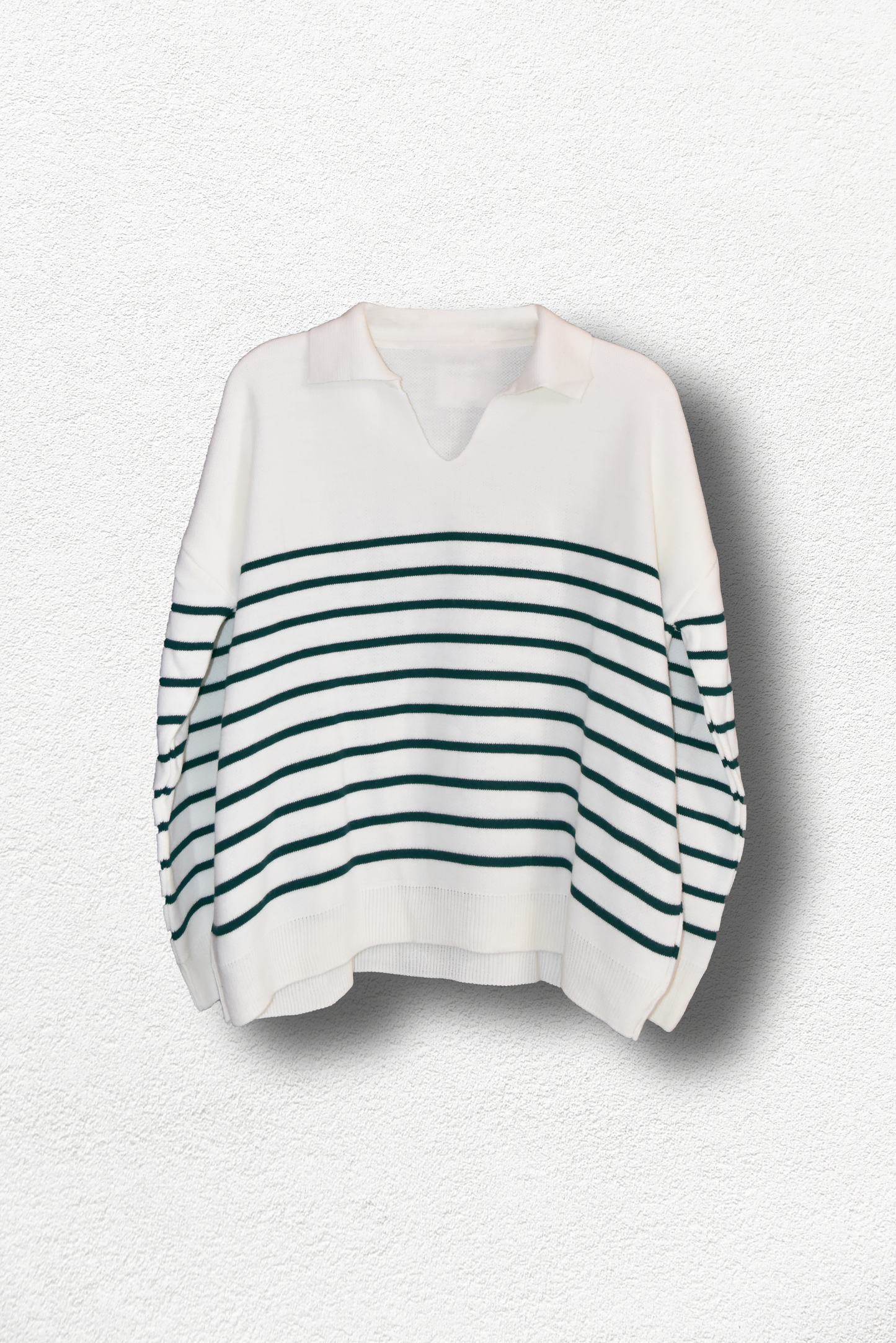 Pull Blanc À Rayures Vertes