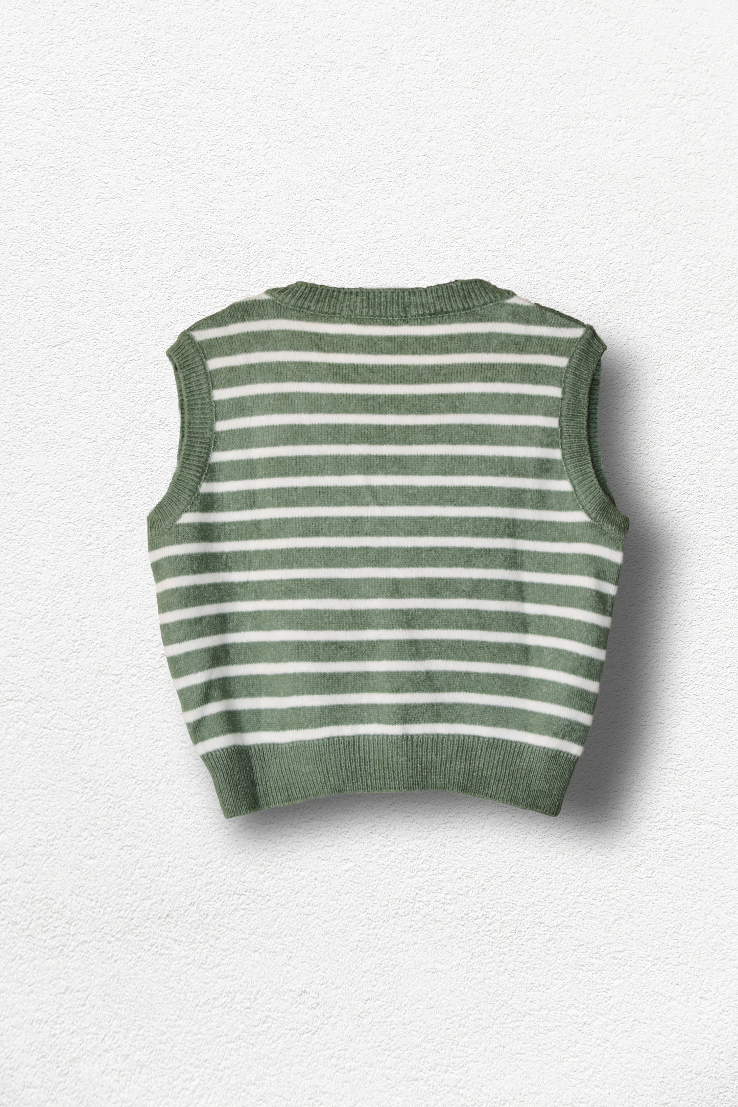 Gilet rayé vert et blanc