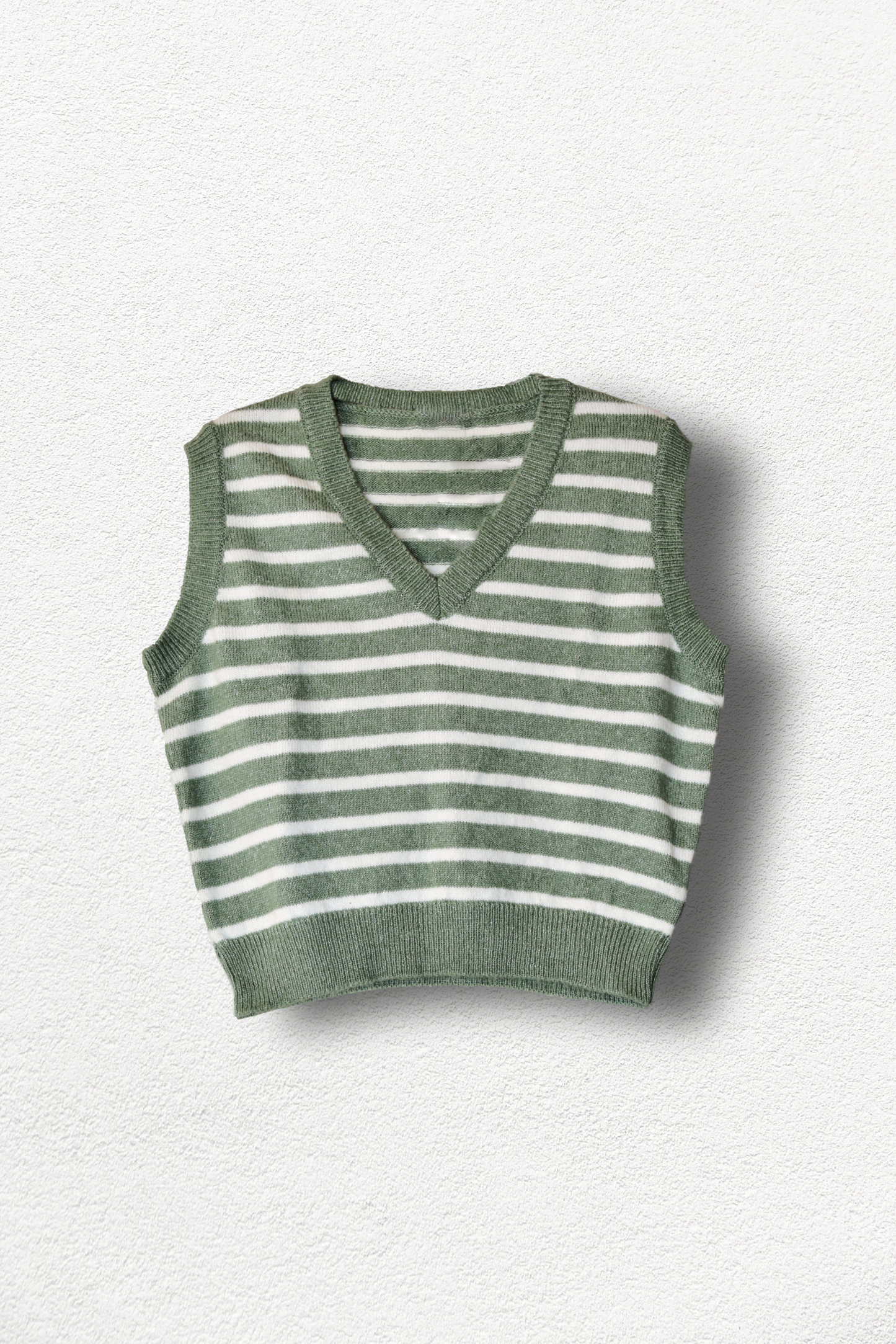 Gilet rayé vert et blanc