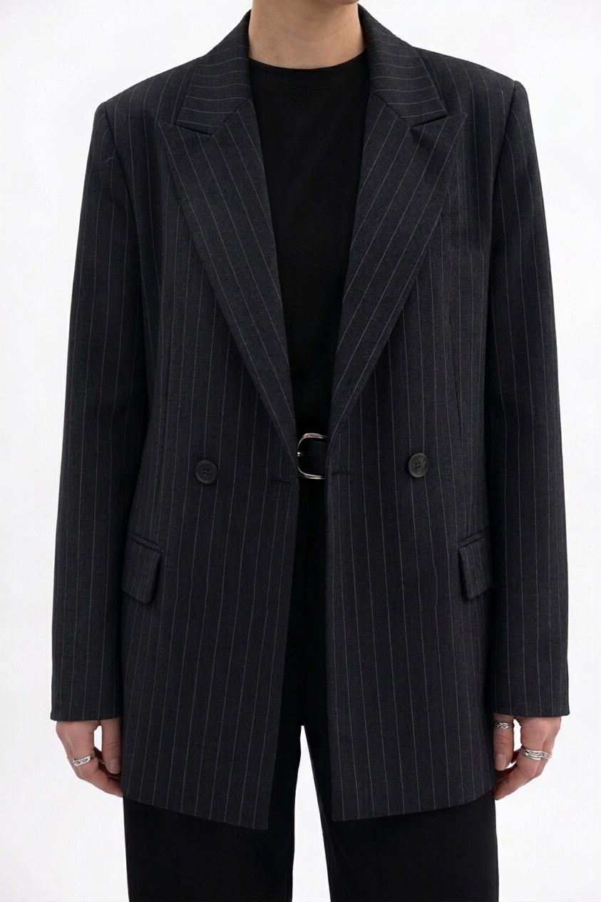Blazer Veste Noire Rayée
