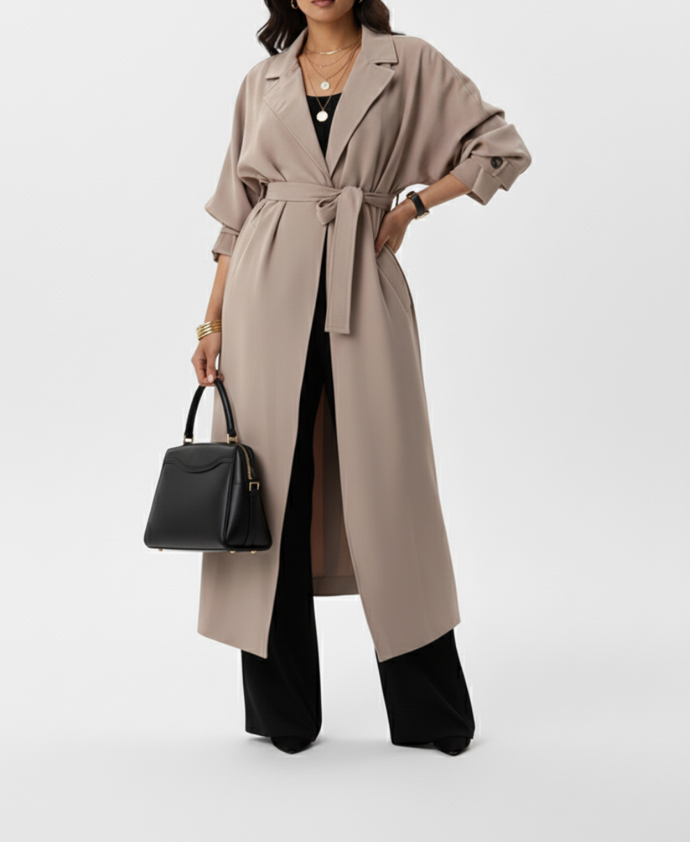 Manteau trench beige Manches tombantes