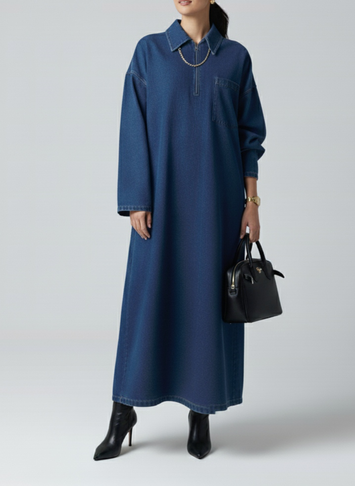 Robe oversize maxi en denim