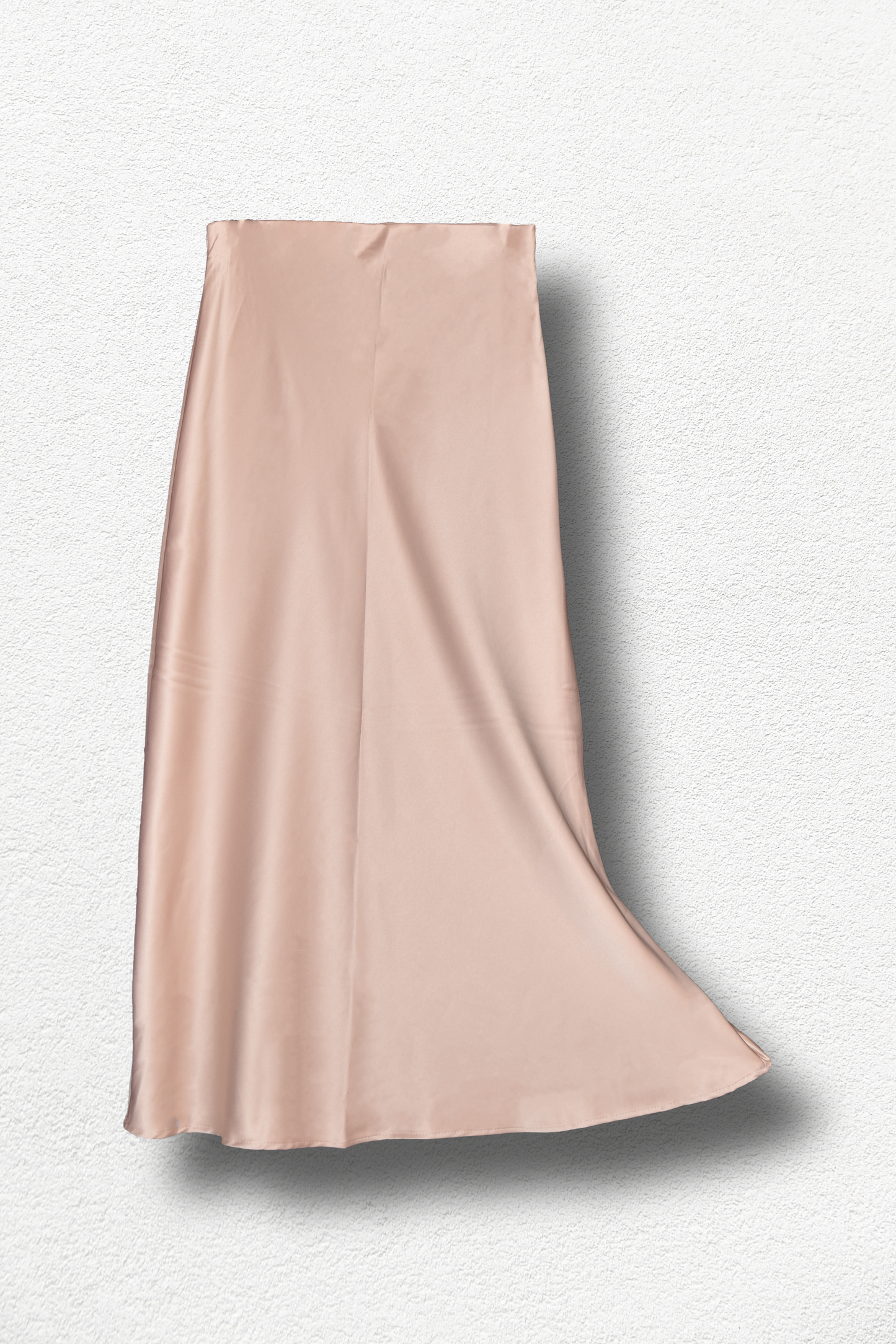 Jupe Longue Satin Rose Nude