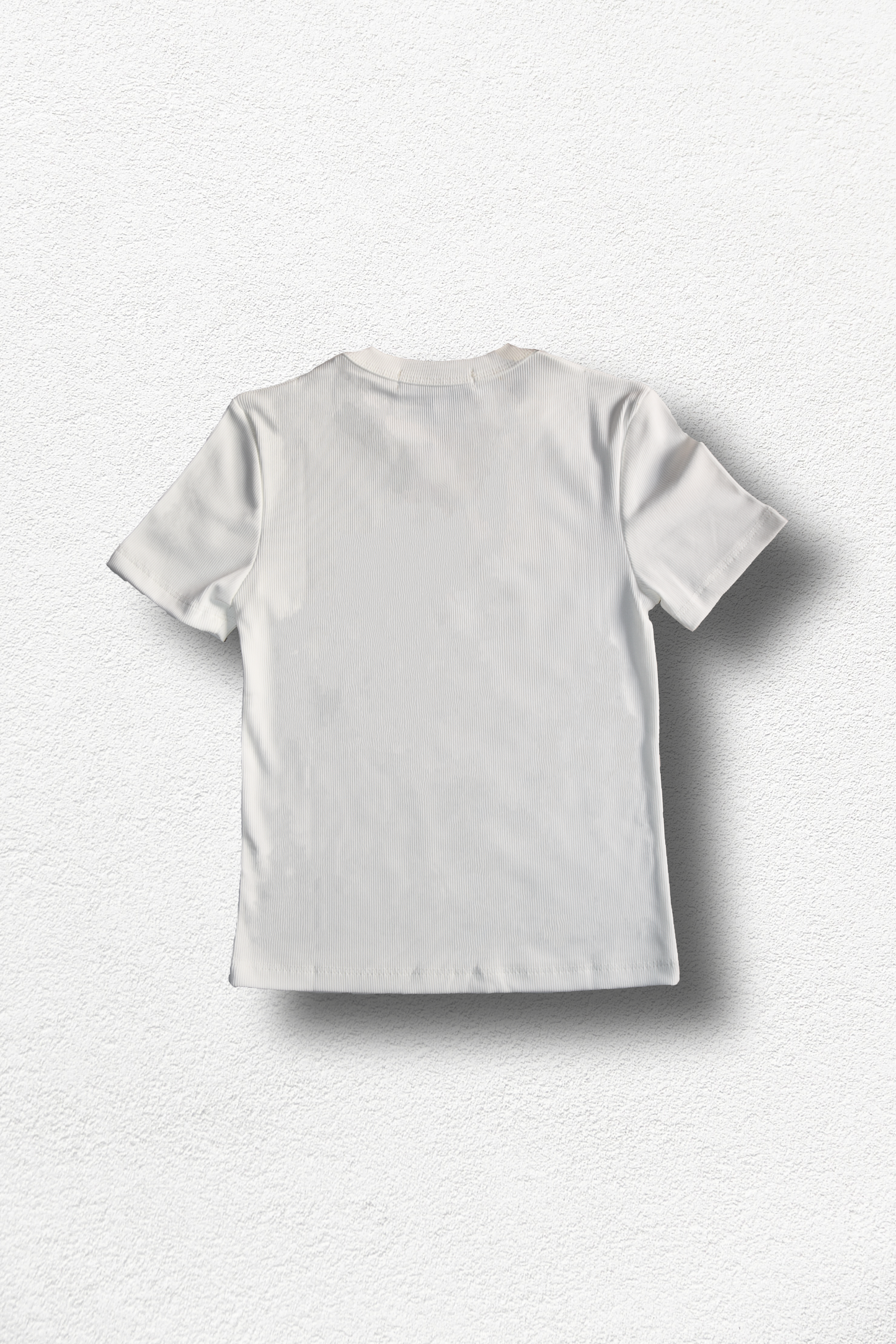 Top basique à manches courtes unicolore BLANC