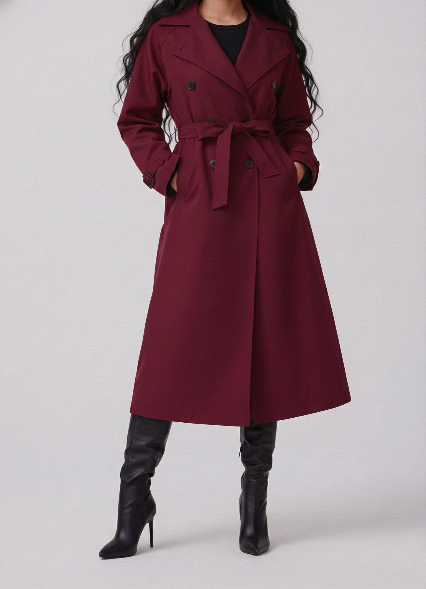 Manteau Trench Bordeaux
