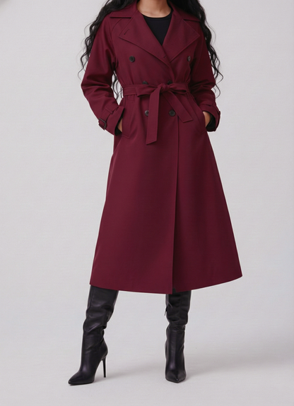 Manteau Trench Bordeaux