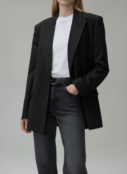 Blazer Veste Noir Rayée