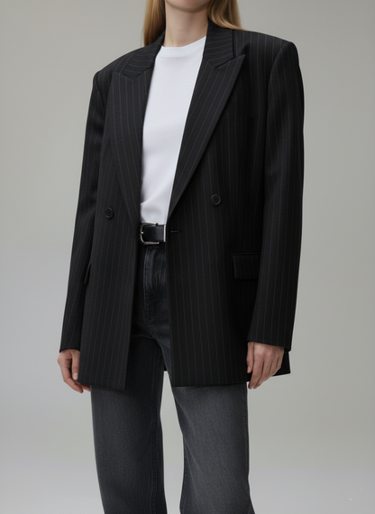 Blazer Veste Noir Rayée