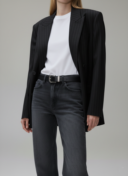 Blazer Veste Noir Rayée