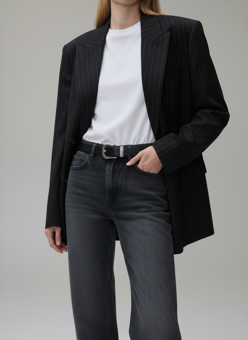 Blazer Veste Noir Rayée