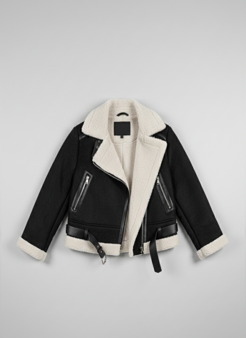 Veste Biker Courte suédine Mouton