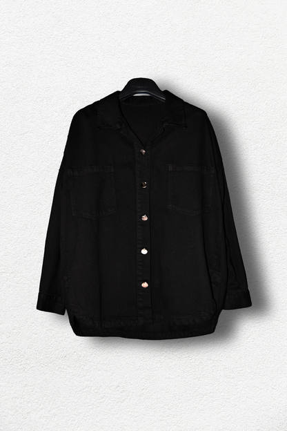 Veste en denim Noir Over size