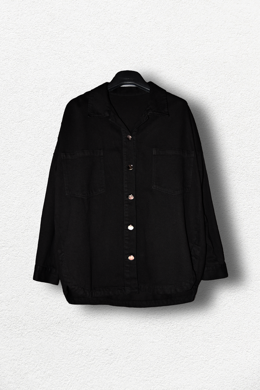 Veste en denim Noir Over size