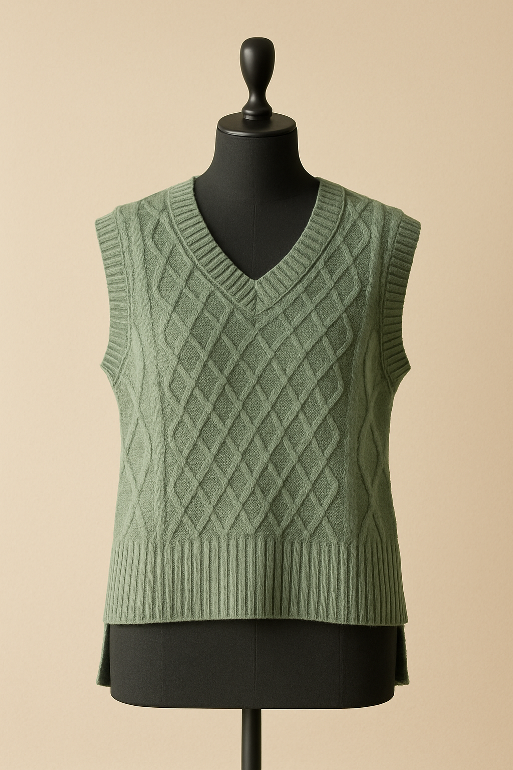 Gilet en tricot vert