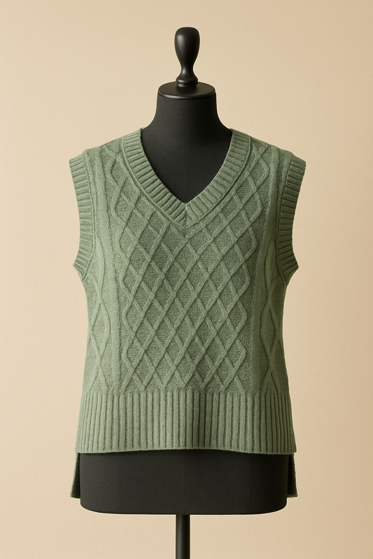 Gilet en tricot vert