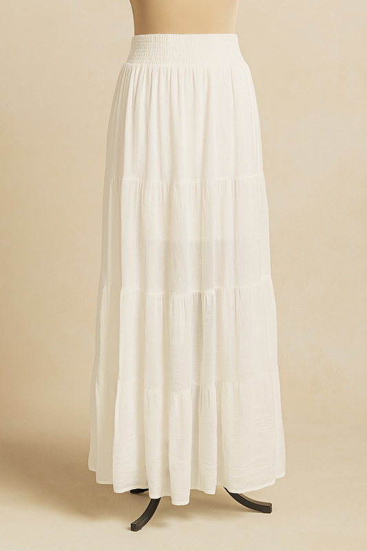 Jupe longue blanche avec doublure