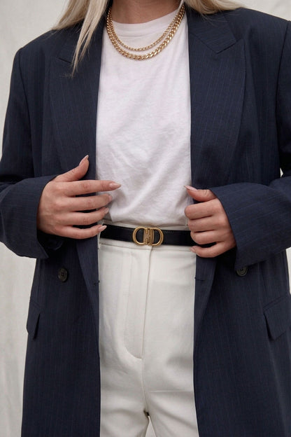 Blazer Veste Bleu foncé Rayée