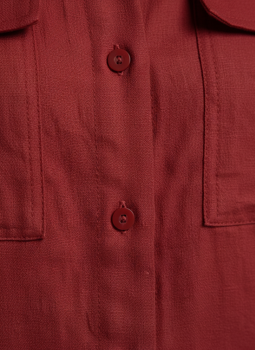 Chemise courte Rouge Foncé