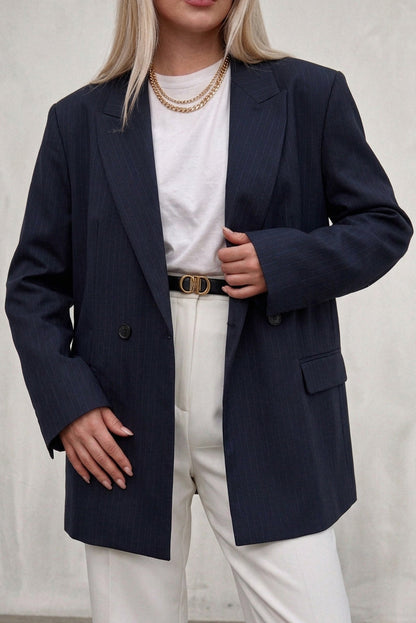 Blazer Veste Bleu foncé Rayée