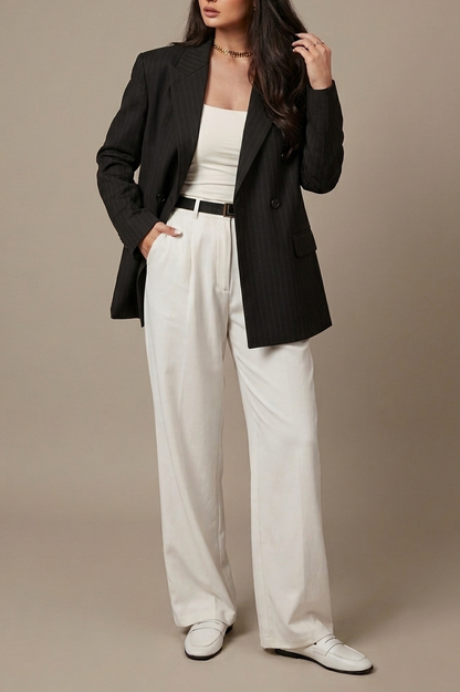Blazer Veste Gris Rayée