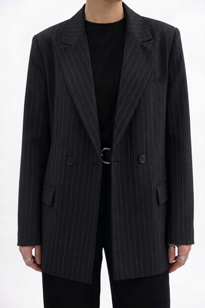 Blazer Veste Noire Rayée
