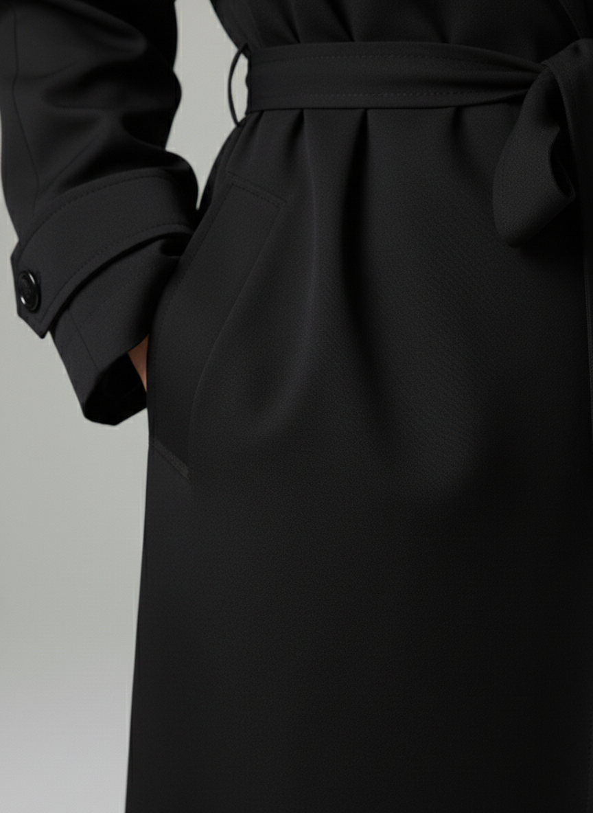 Manteau Trench Noir Manches tombantes