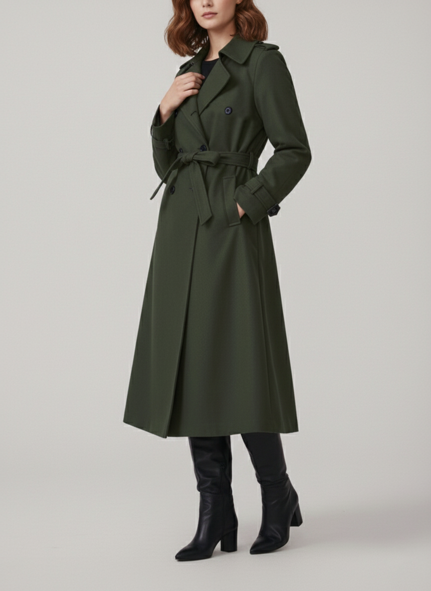 Manteau Trench vert