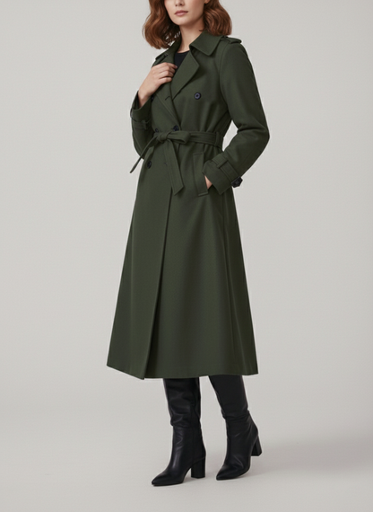 Manteau Trench vert