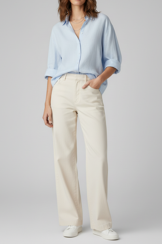 Chemise Bleu Clair Manches Tombantes (Oversize)