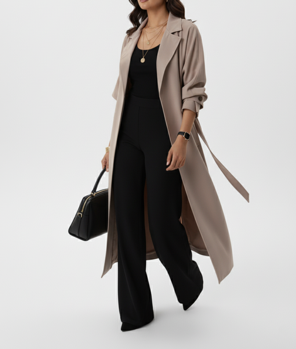 Manteau trench beige Manches tombantes