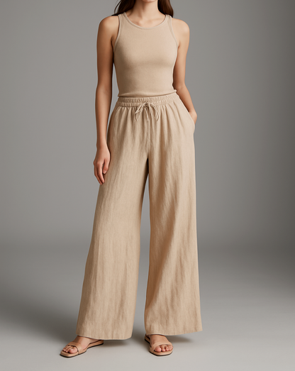 Pantalons Beige en Lin