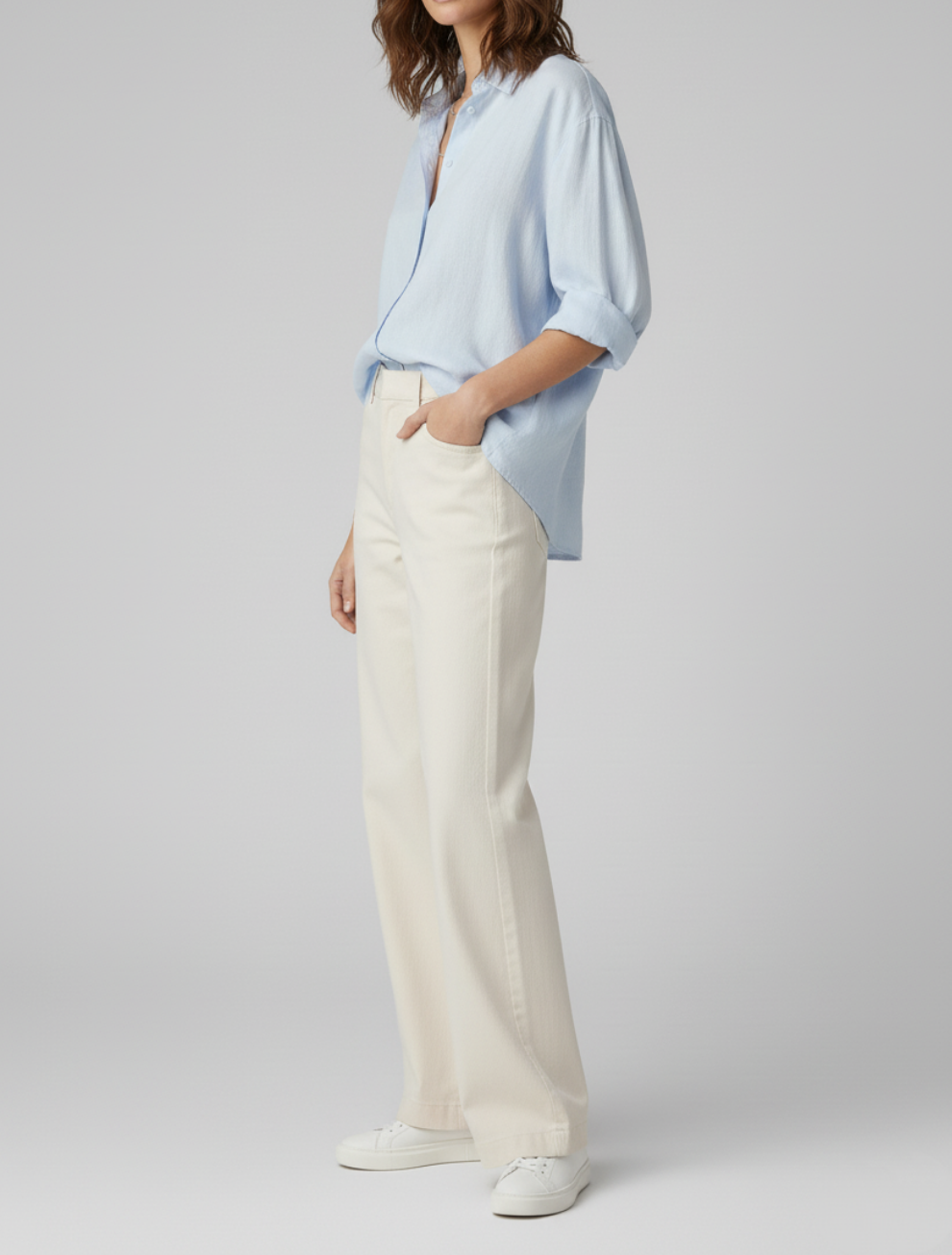 Chemise Bleu Clair Manches Tombantes (Oversize)