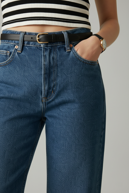 Jean droit - Denim bleu