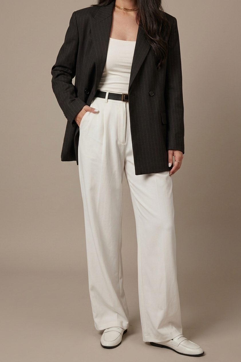 Blazer Veste Gris Rayée