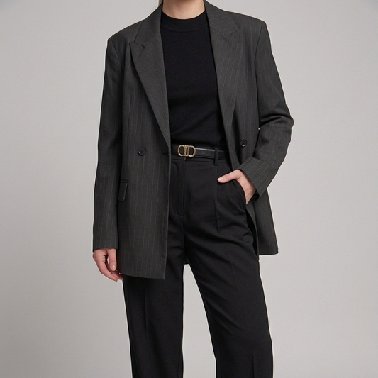 Blazer Veste Noire Rayée