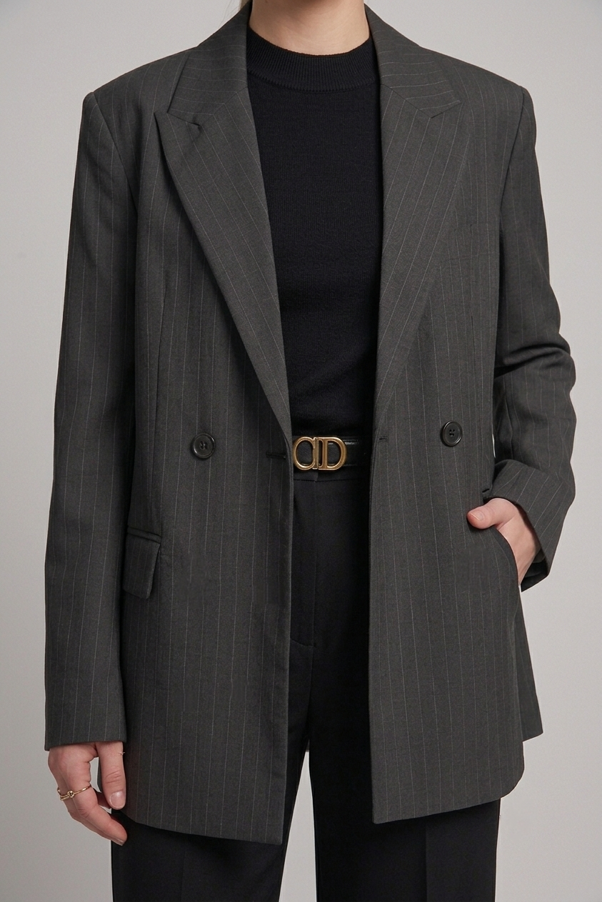 Blazer Veste Noire Rayée
