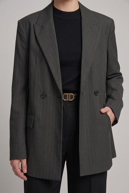 Blazer Veste Noire Rayée