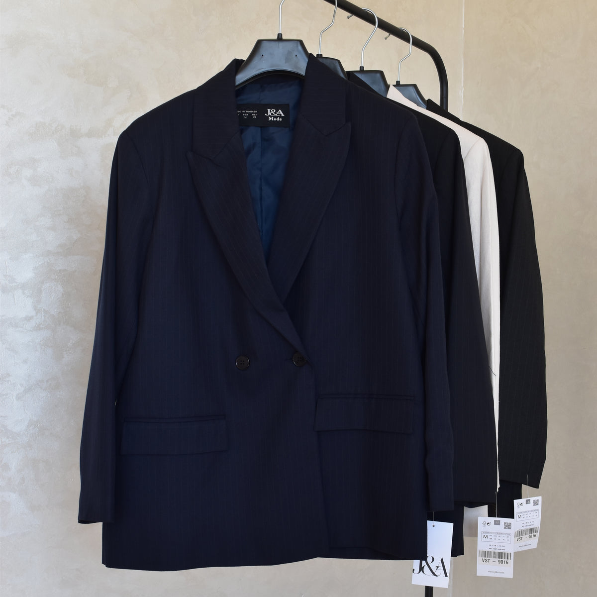 Blazer Veste Bleu foncé Rayée