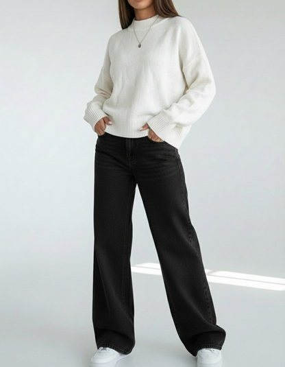 Pull Ivoire Laine douce Manches tombantes