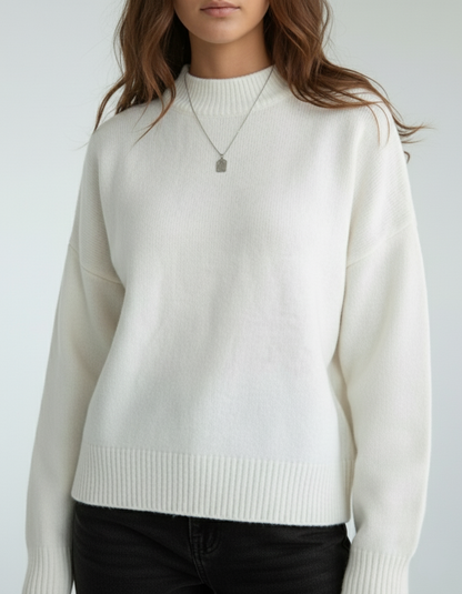 Pull Ivoire Laine douce Manches tombantes
