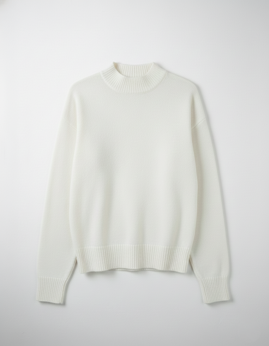 Pull Ivoire Laine douce Manches tombantes