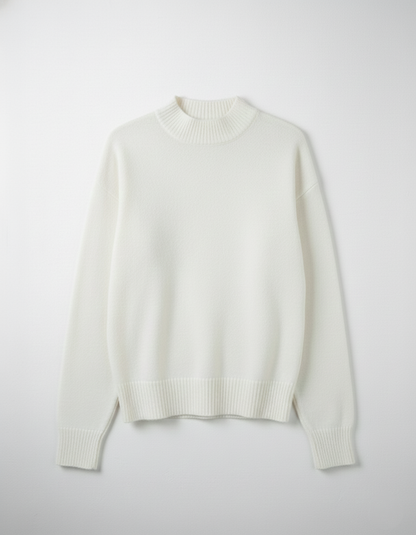 Pull Ivoire Laine douce Manches tombantes