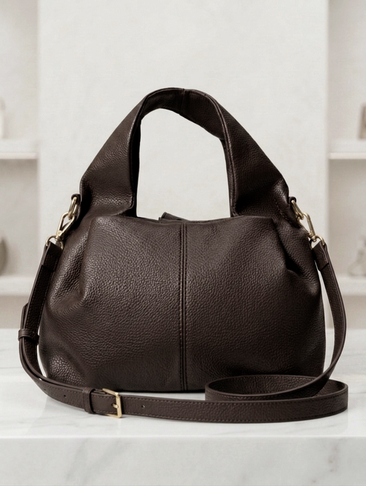 Sac à main Hobo Marron Foncé Petit