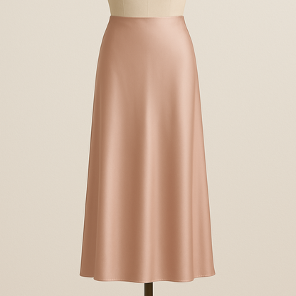 Jupe satin beige