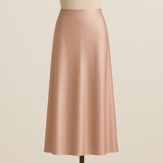 Jupe satin beige