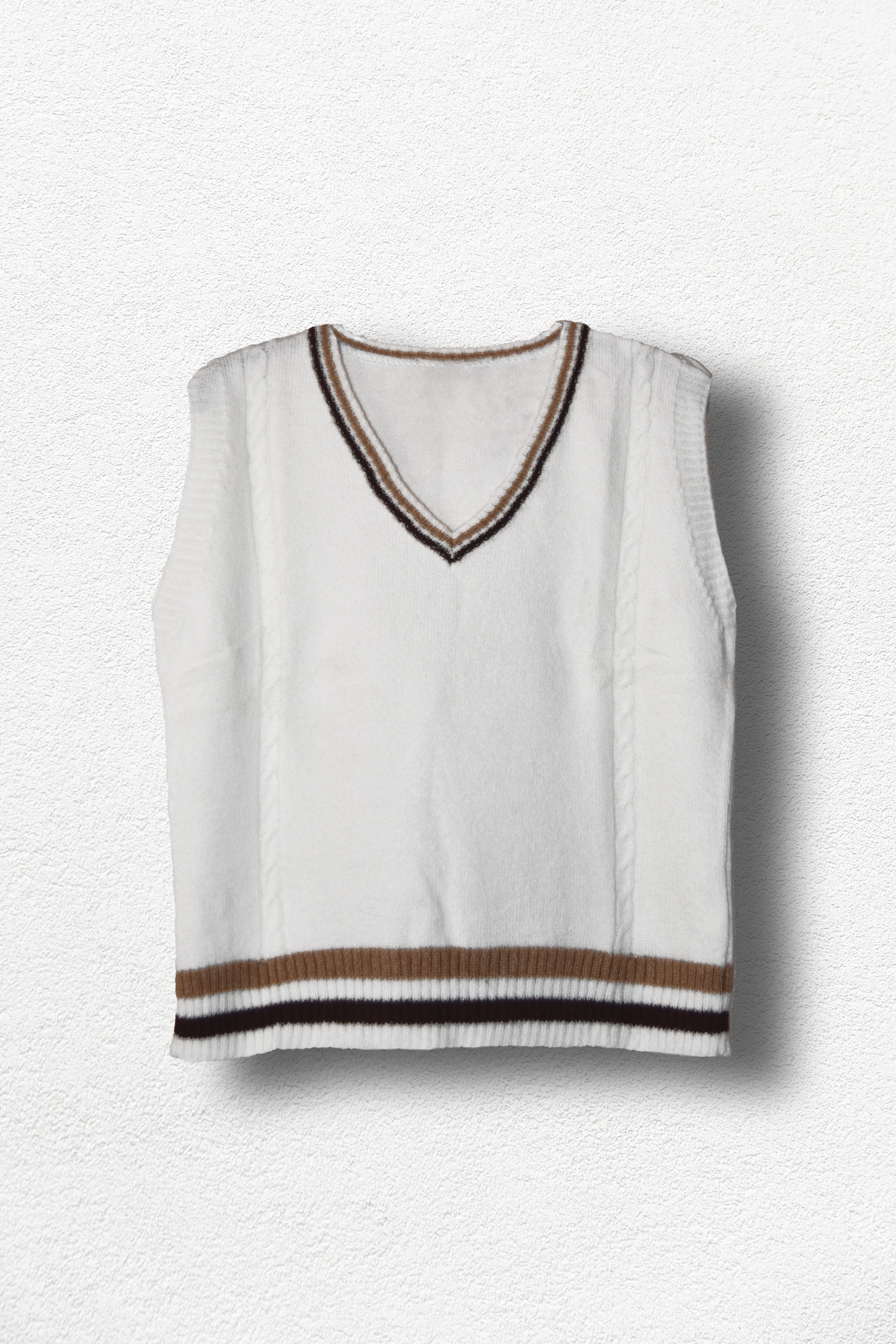 Gilet blanc rayé