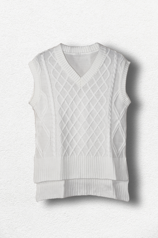 Gilet en tricot blanc