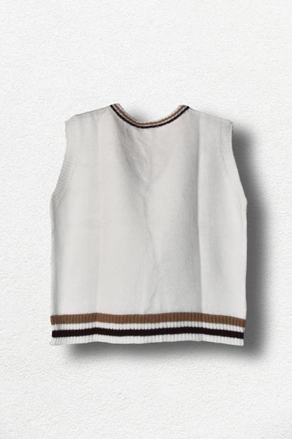 Gilet blanc rayé