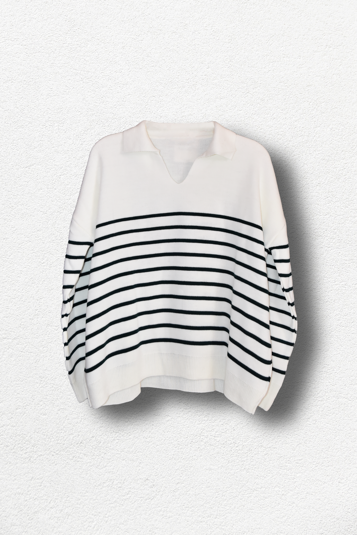 Pull Blanc À Rayures Noires